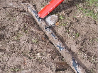 Helicopter skid in mud