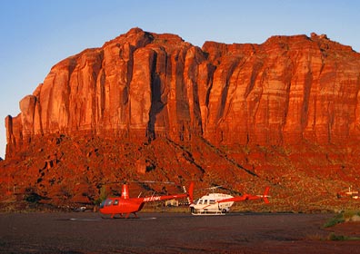 Helicopters at Monument Valley