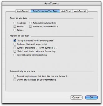 AutoFormat as You Type