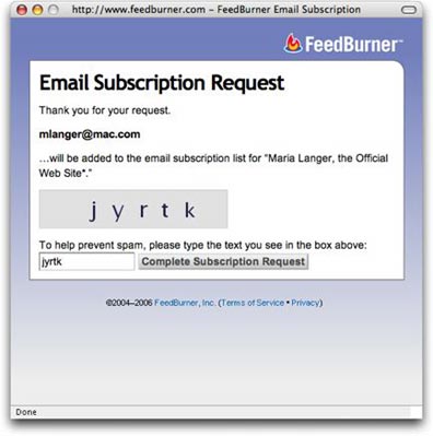 E-Mail Subscription Confirmation