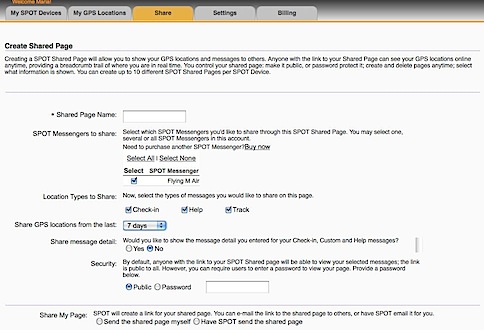 Create Page Settings