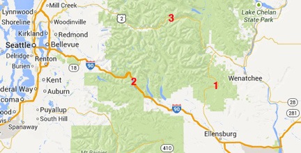 Wenatchee to Seattle Map