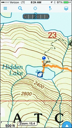 Gaia GPS Hidden Lake