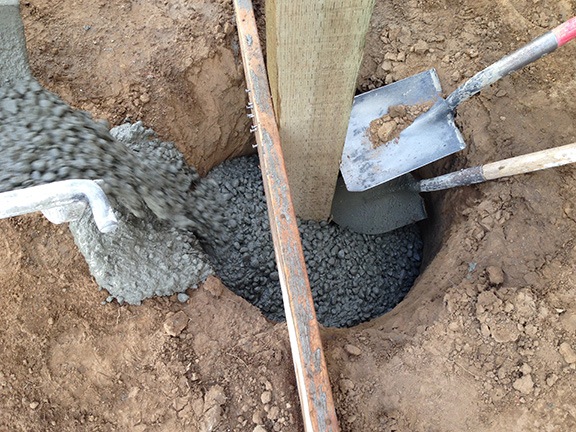 Pouring Post Holes