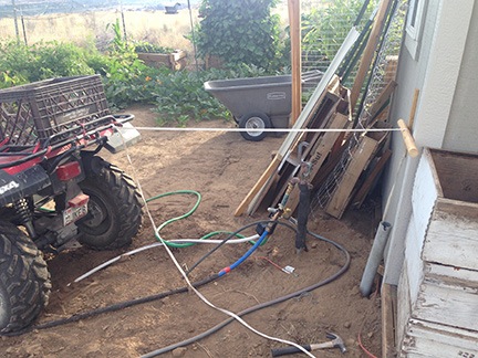 Pulling wires with ATV
