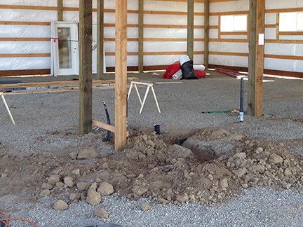 Interior Plumbing Trenches