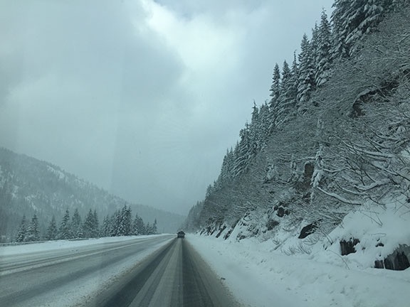 Snow on Highway 2