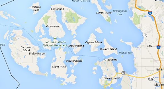 San Juan Island on Map