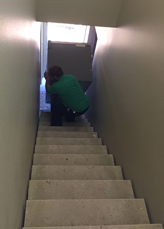 Refrigerator Up the Stairs