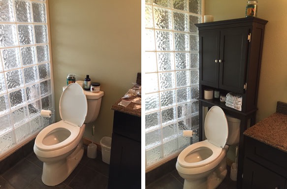 Before and After Toilet Storage