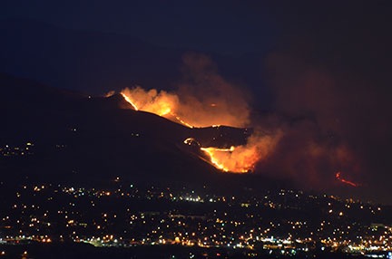 Sleepy Hollow Fire at Night