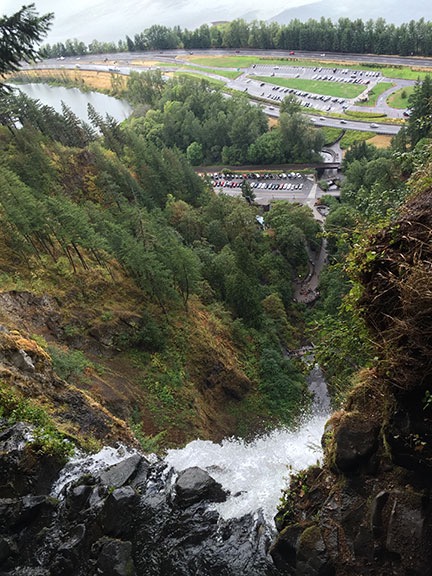 View from the top of Multnomah Falls