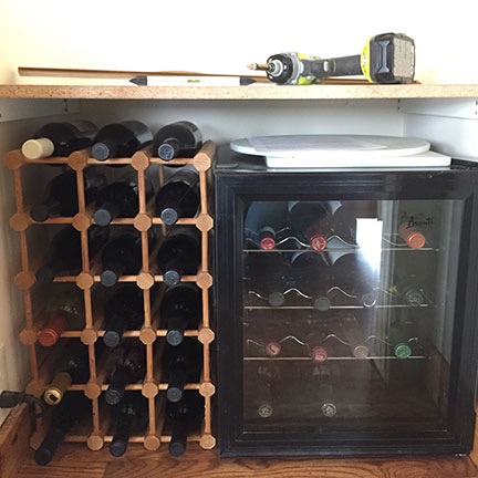 Wine Fridge in Closet