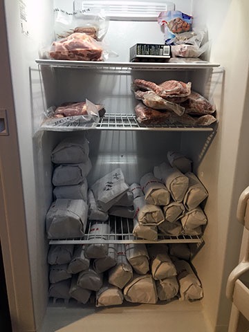 Freezer full of meat