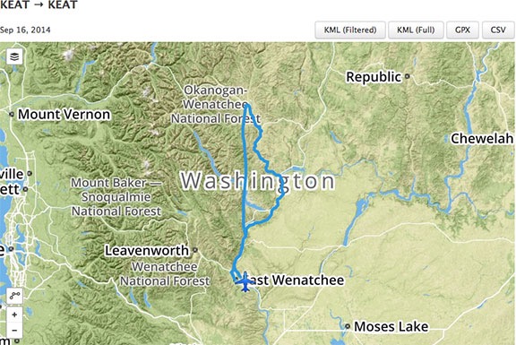 Example Track Log on a Map