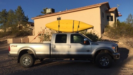 Kayaks on the Truck Roof