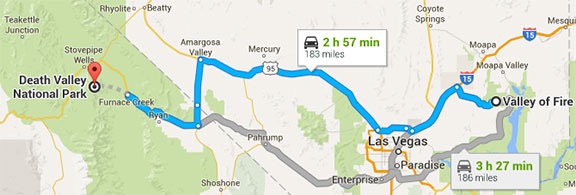 Route to Death Valley