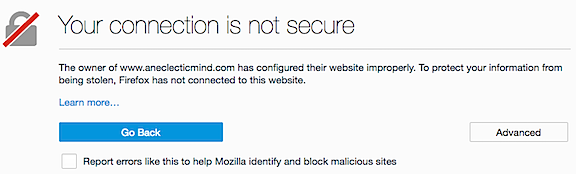 Page is Not Secure