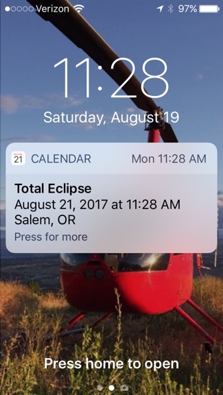 Eclipse Reminder
