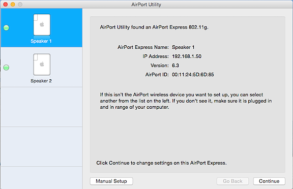 An Old Version of AirPort Utility