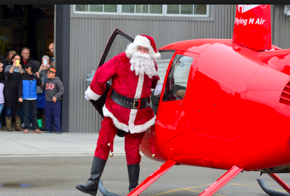 Santa's Arrival by Helicopter at Pybus