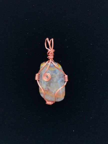 Bacon Agate wrapped in Copper