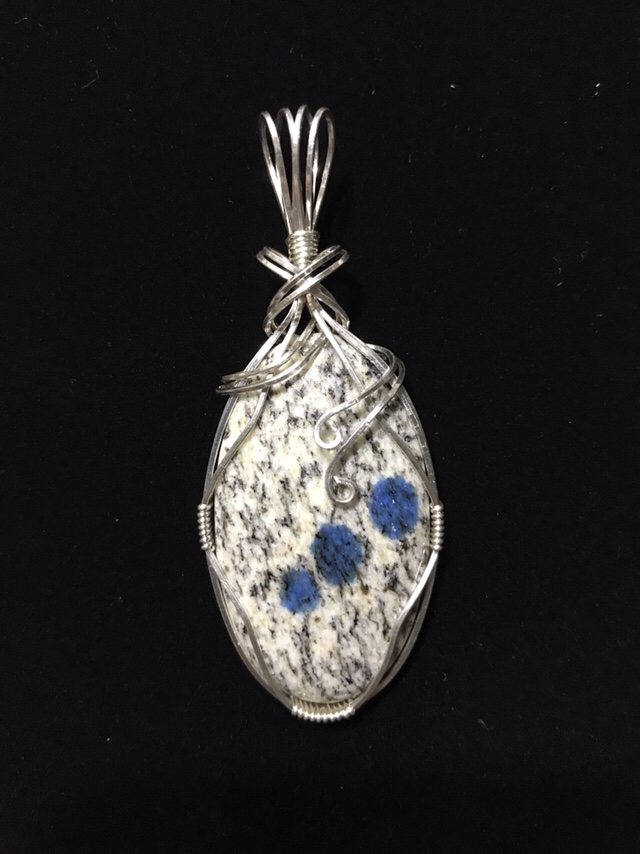 Pendant made from K2 Granite and sterling silver. 