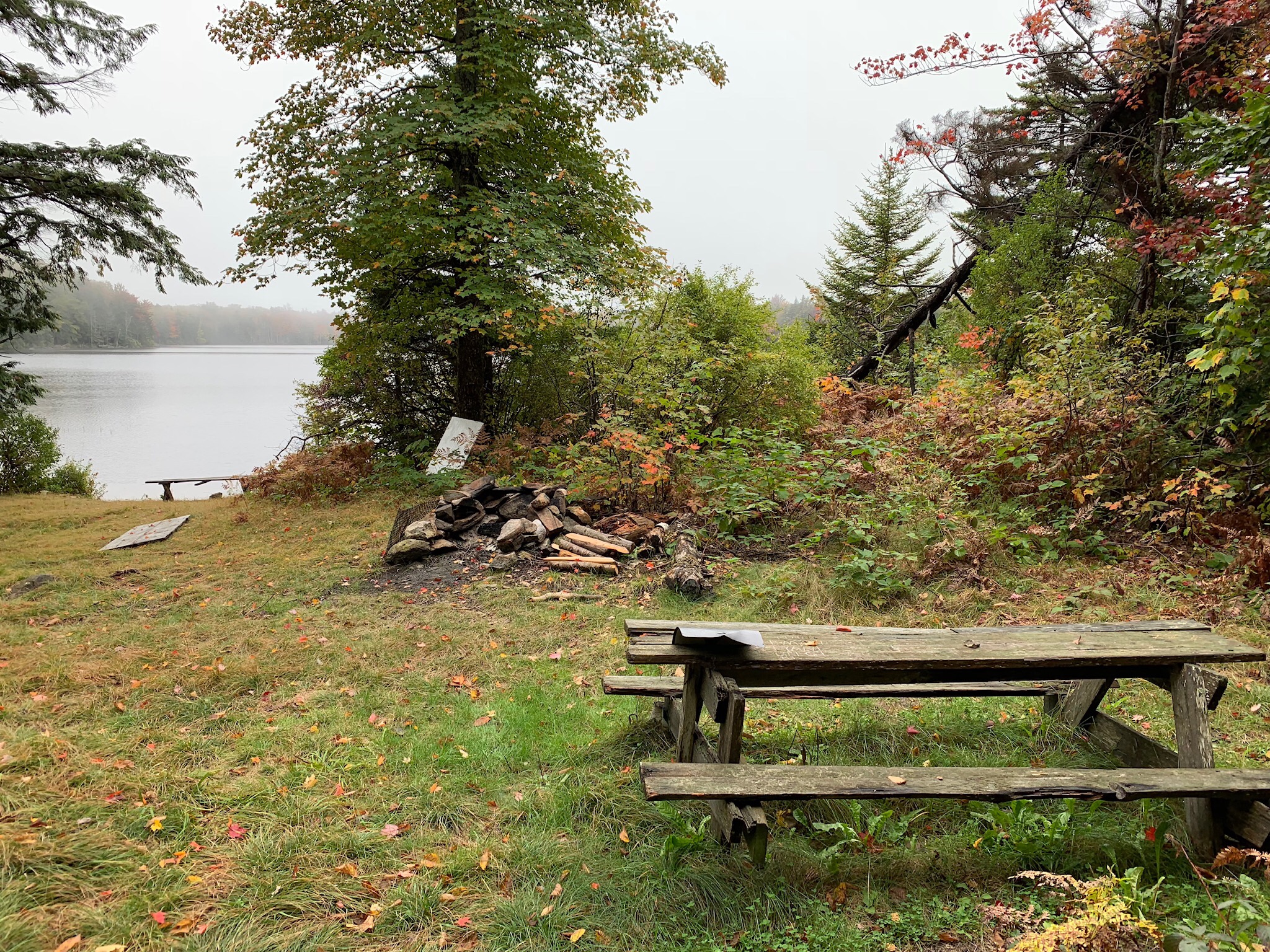 Pond-side campsite.