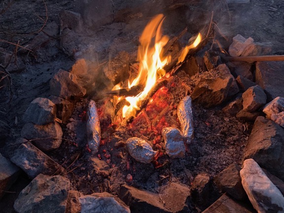 Campfire with Potatoes