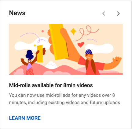 Mid-roll ad announcement