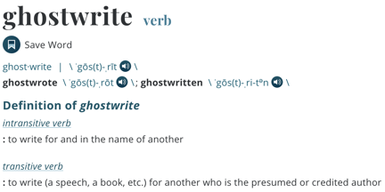 Ghostwrite definition