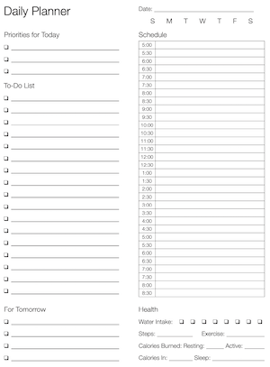 Daily Planner Page