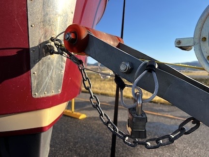Locked boat
