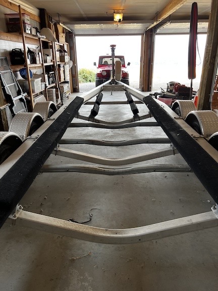Boat trailer In Garage