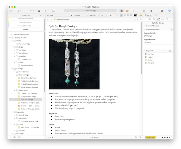 Jewelry Recipes Example