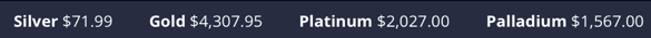 Current Previous Metal Prices